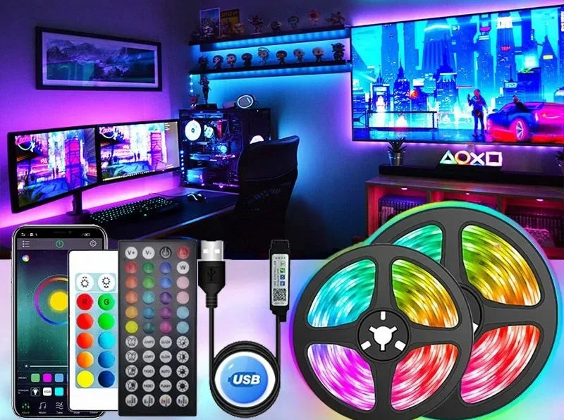 Fita LED RGB - Para TVs e Monitores, com Wi-Fi e Bluetooth Fita LED RGB - Para TVs e Monitores, com Wi-Fi e Bluetooth